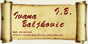 Ivana Baljković vizit kartica